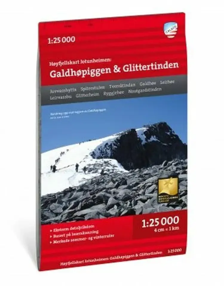Jotunheimen : Galdhøpiggen & Glittertinden 1:25 000 af Calazo
