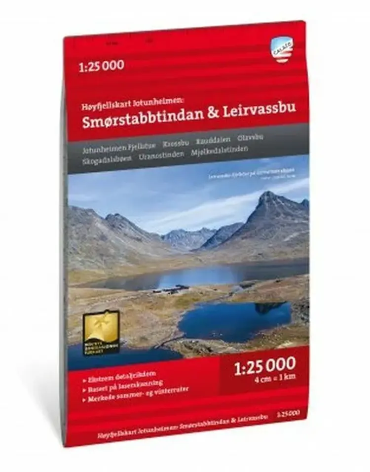Jotunheimen : Smørstabbstindan & Leirvassbu 1:25.000 af Calazo
