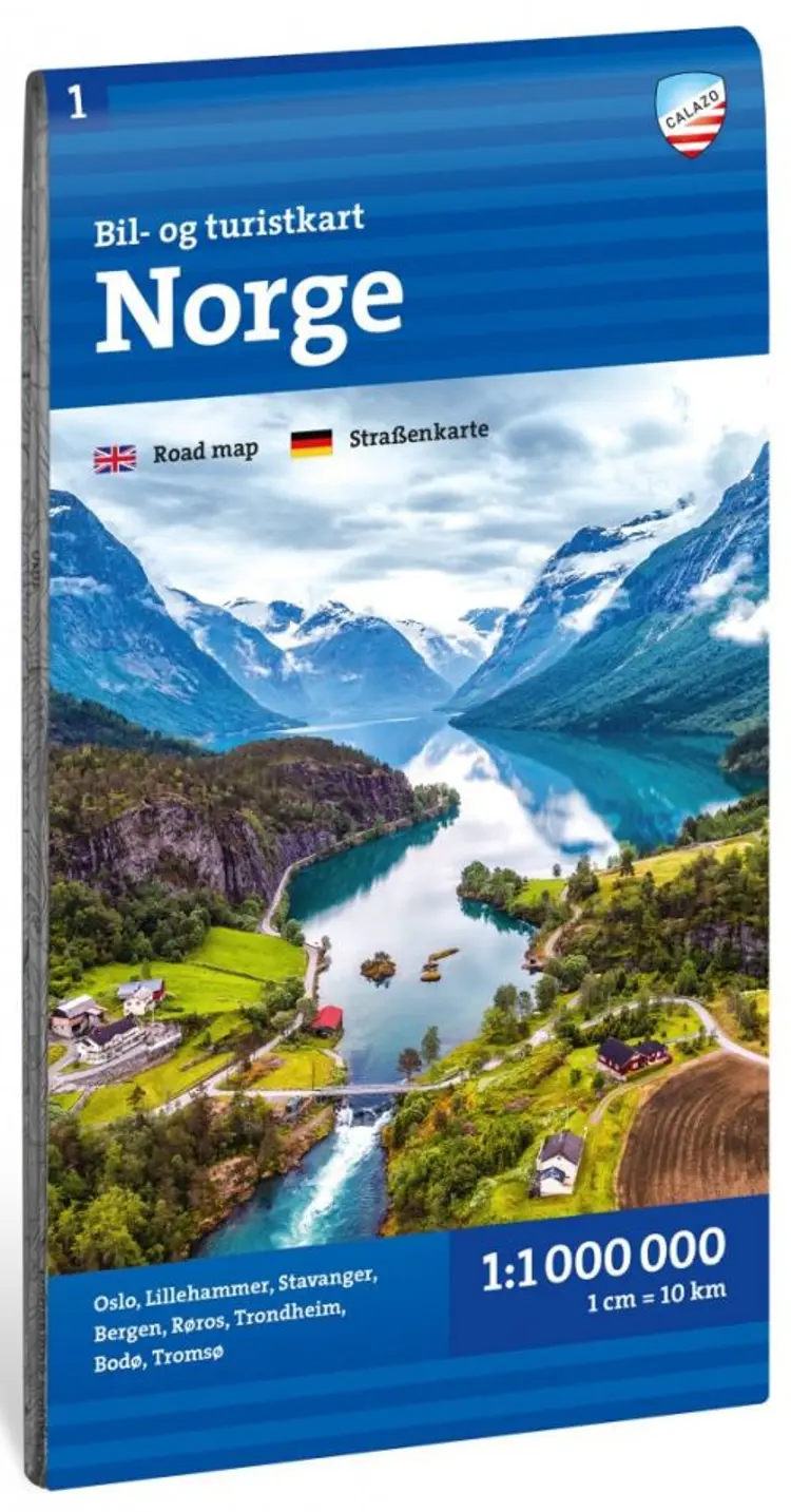 Bil- og turistkart Norgte af Calazo