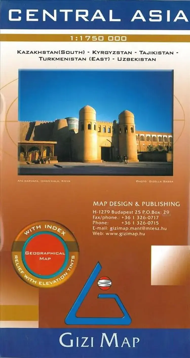 Central Asia, Gizi Geographical Map 1:1,75 mill. af Gizi Map