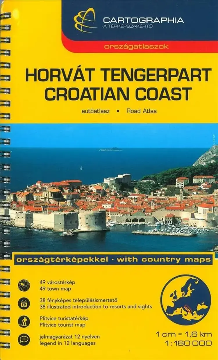 Croatian Coast: Dalmatia, Istria, Montenegro, Road Atlas 