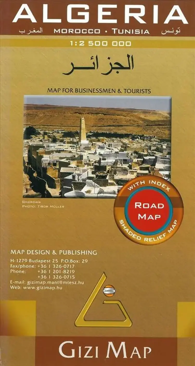 Algeria Road Map, Gizi Map af Gizi Map