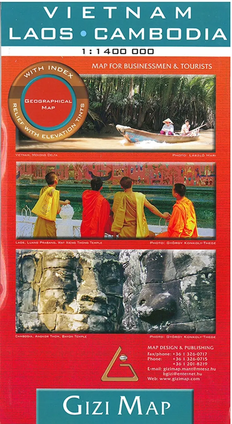 Vietnam, Laos & Cambodia Map for Businessmen & Tourists af Gizi Map