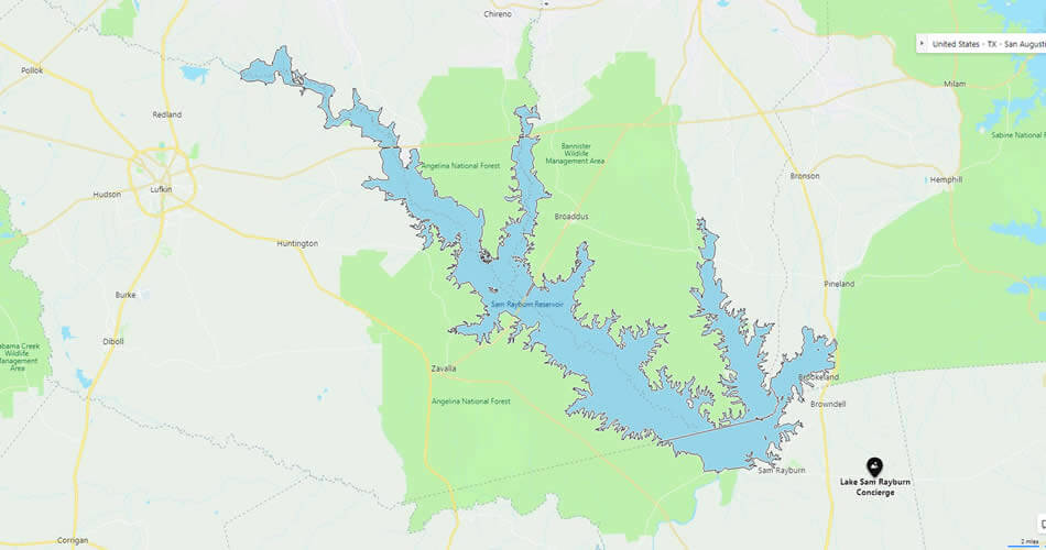 Texas Lake Finder Map