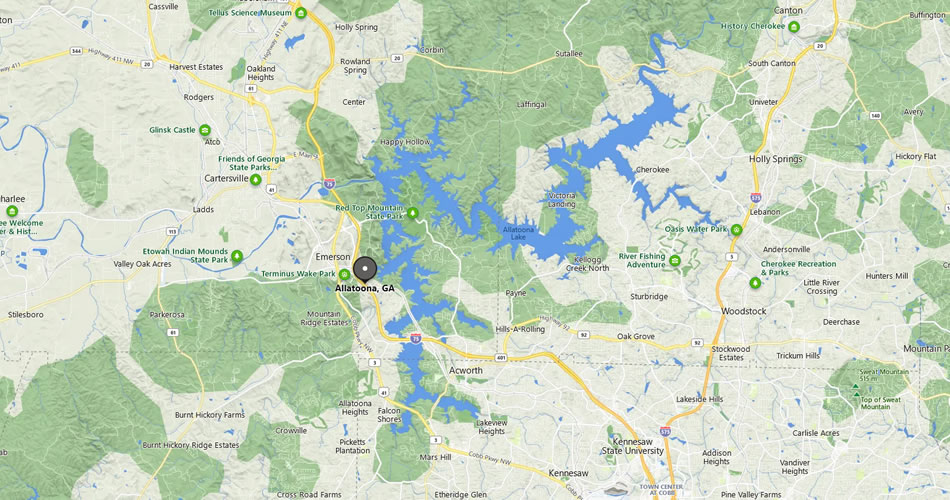 Lake Allatoona GA Map