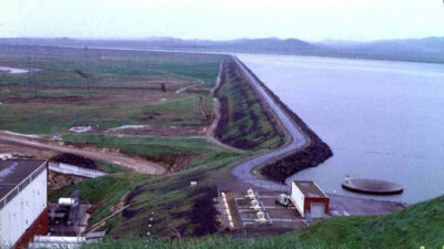 Visitors going for a swim in O'Niell Forebay Reservoir