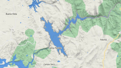 Pardee Reservoir Ca - Bank anglers at New Melones Lake