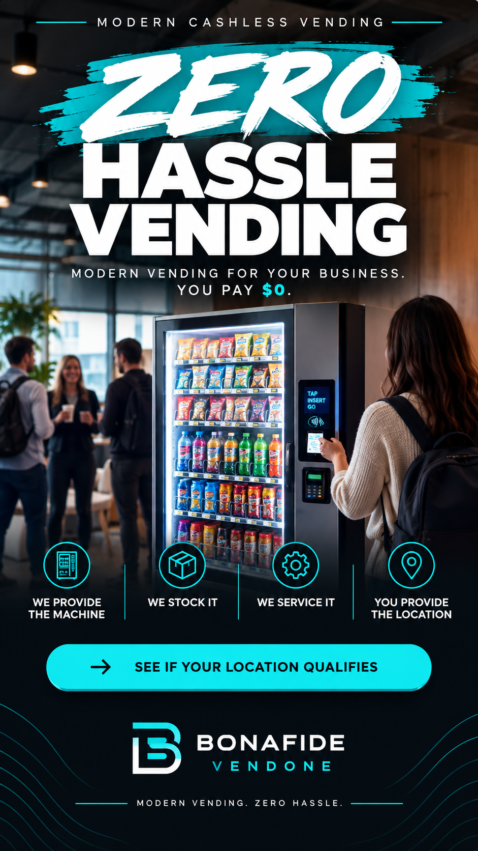 Bonafide VendOne modern vending advertisement