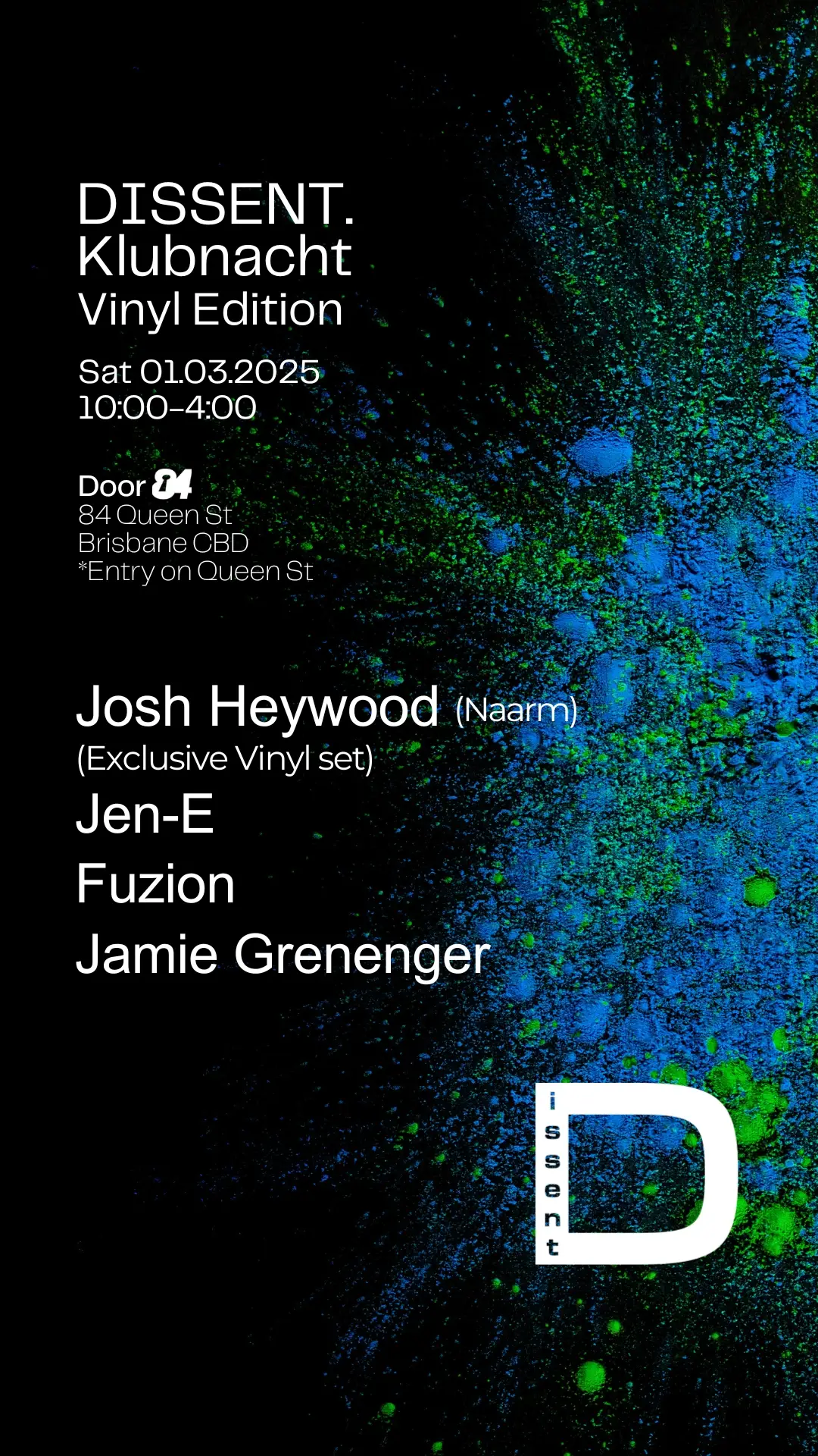 Dissent Klubnacht Vinyl Edition Feat. Josh Heywood (Naarm) - image 1