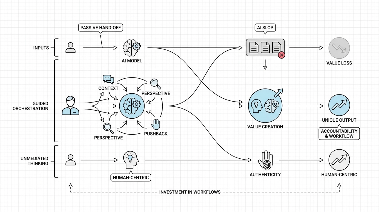 Orchestration: Guiding AI to infuse your unique perspective.