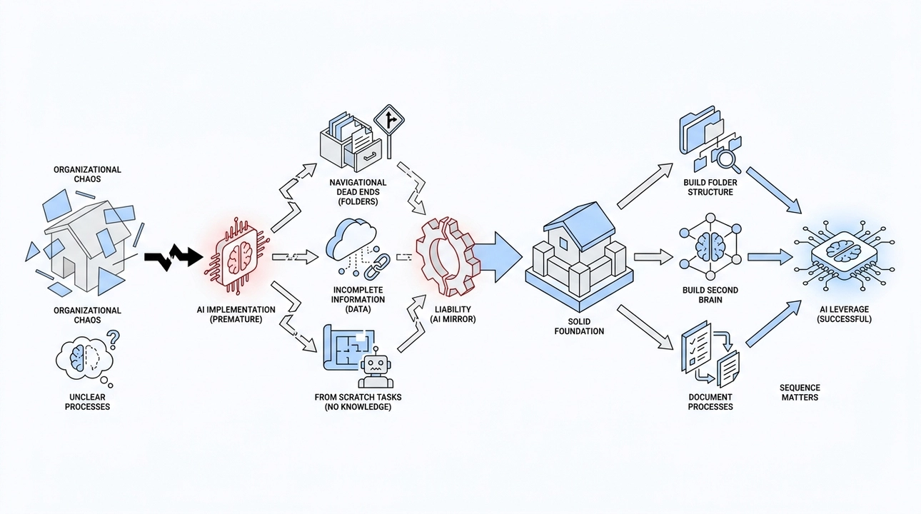 Foundation first: AI amplifies your disorganization.