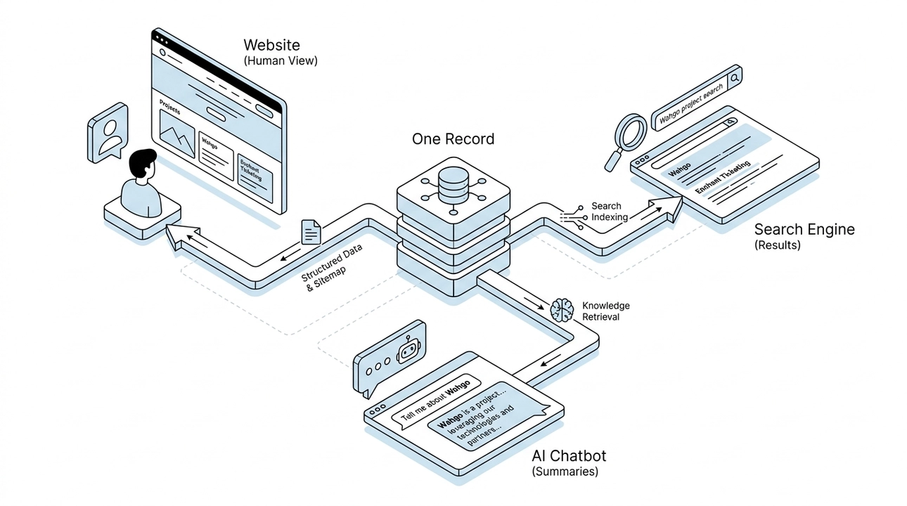One source, one consistent story for humans and AI.