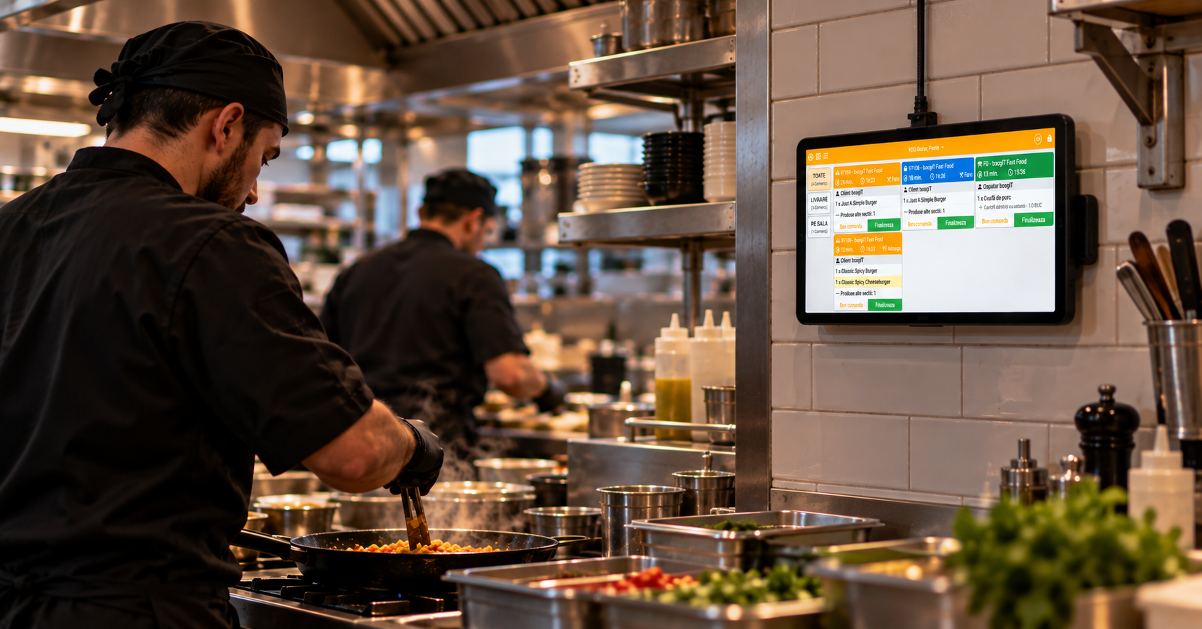 Busy Kitchen, Orders on Display