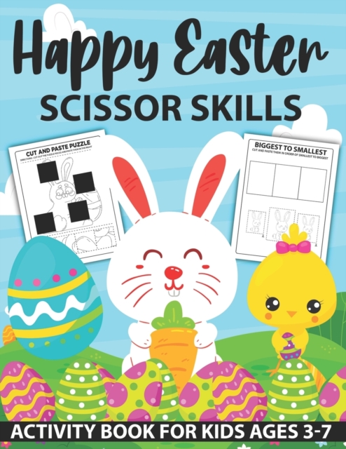 Happy Easter Scissor Skills Activity Book for Kids Ages 3-7