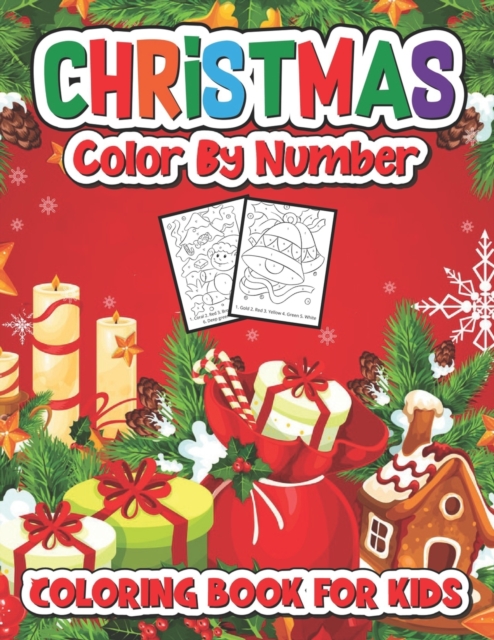 Christmas color by number coloring book for kids