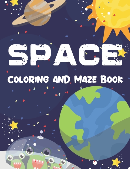 Space Coloring and Maze Book