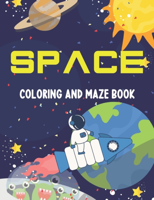 Space Coloring and Maze Book