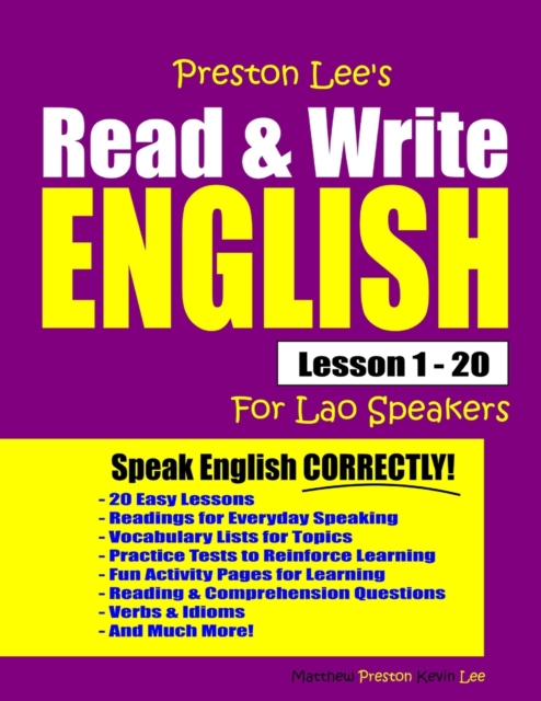 Preston Lee's Read & Write English Lesson 1 - 20 For Lao Speakers