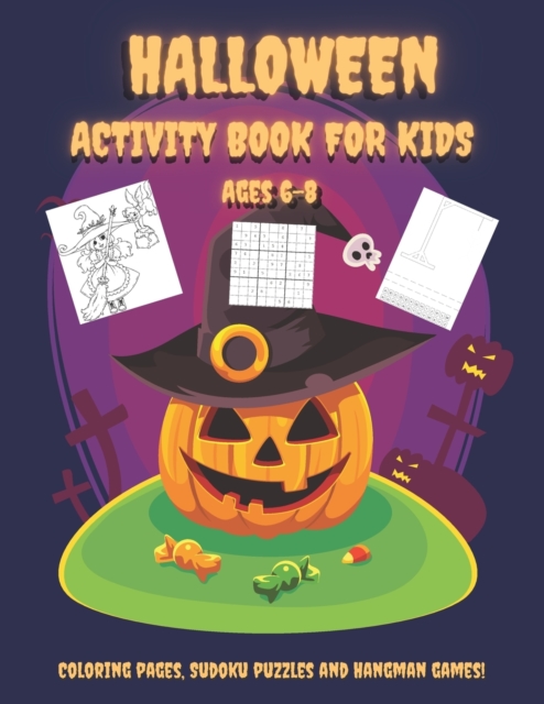 Halloween Activity Book For Kids Ages 6-8