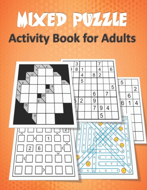 Mixed Puzzle Activity Book for Adults