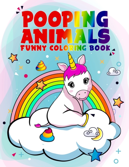 Pooping Animals Funny Coloring Book