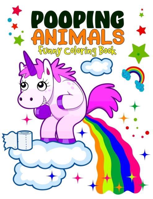 Pooping Animals Funny Coloring Book