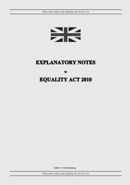 Explanatory Notes to Equality Act 2010
