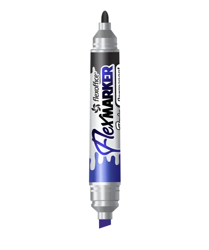 ปากกาเคมี 2 หัว FlexOffice สีน้ำเงิน