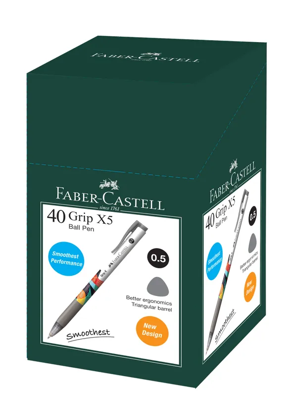 ปากกาลูกลื่น Faber-Castell Grip X 0.5 สีดำ