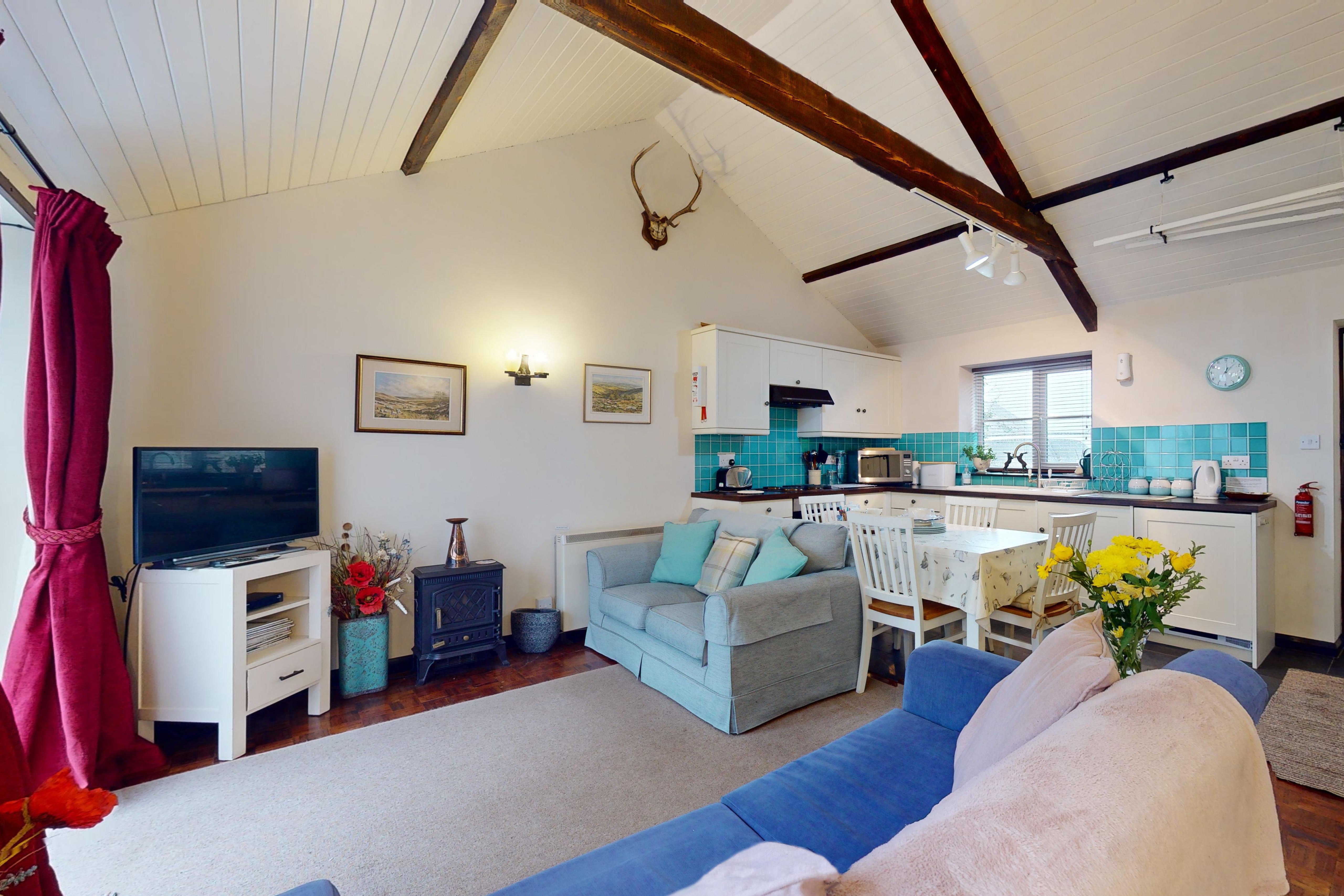 Cosy living area in Draydon Cottage