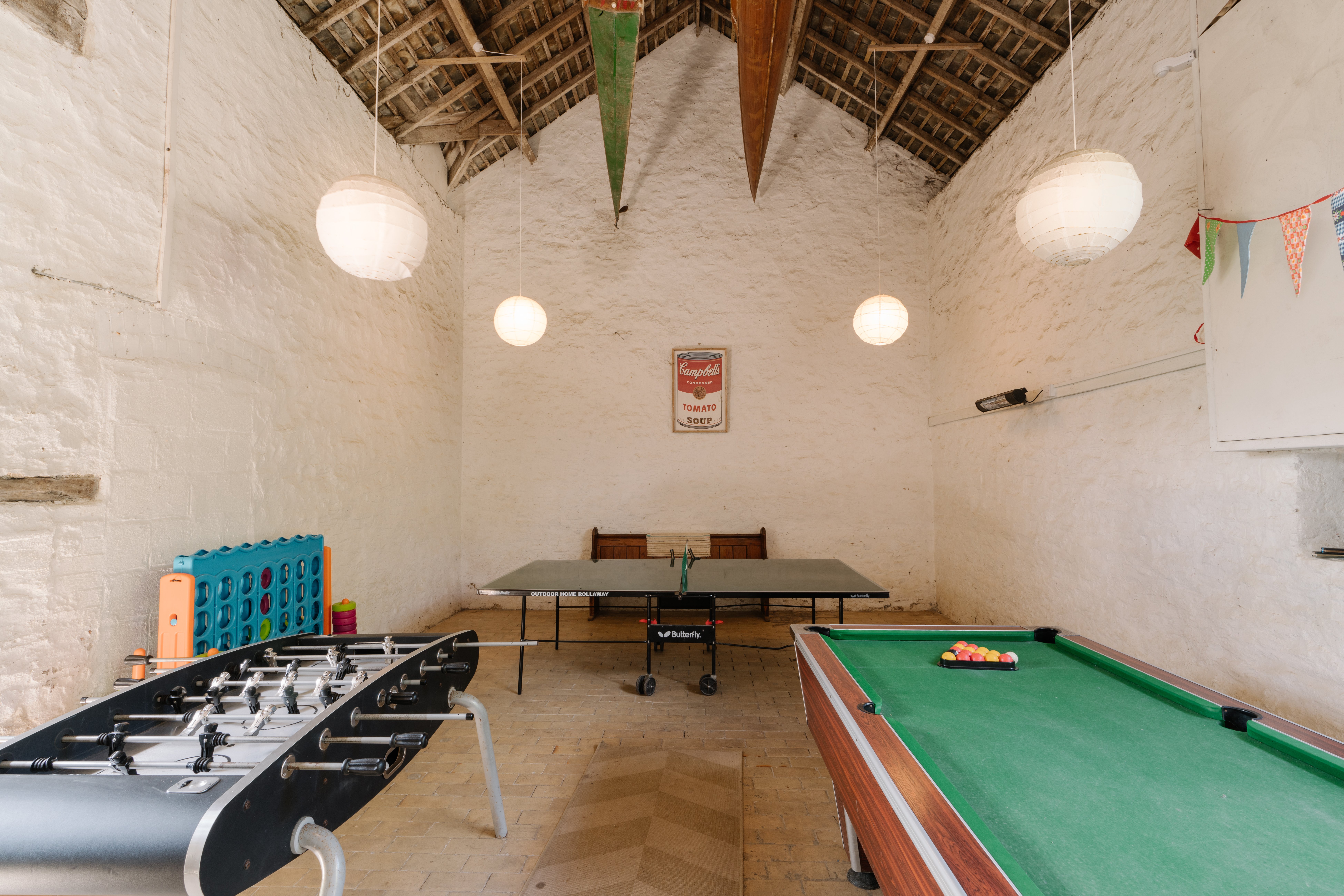 Games barn with infra red heating