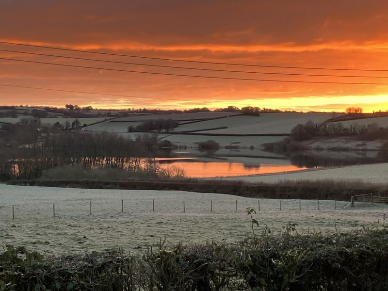 Red sky in the early morning