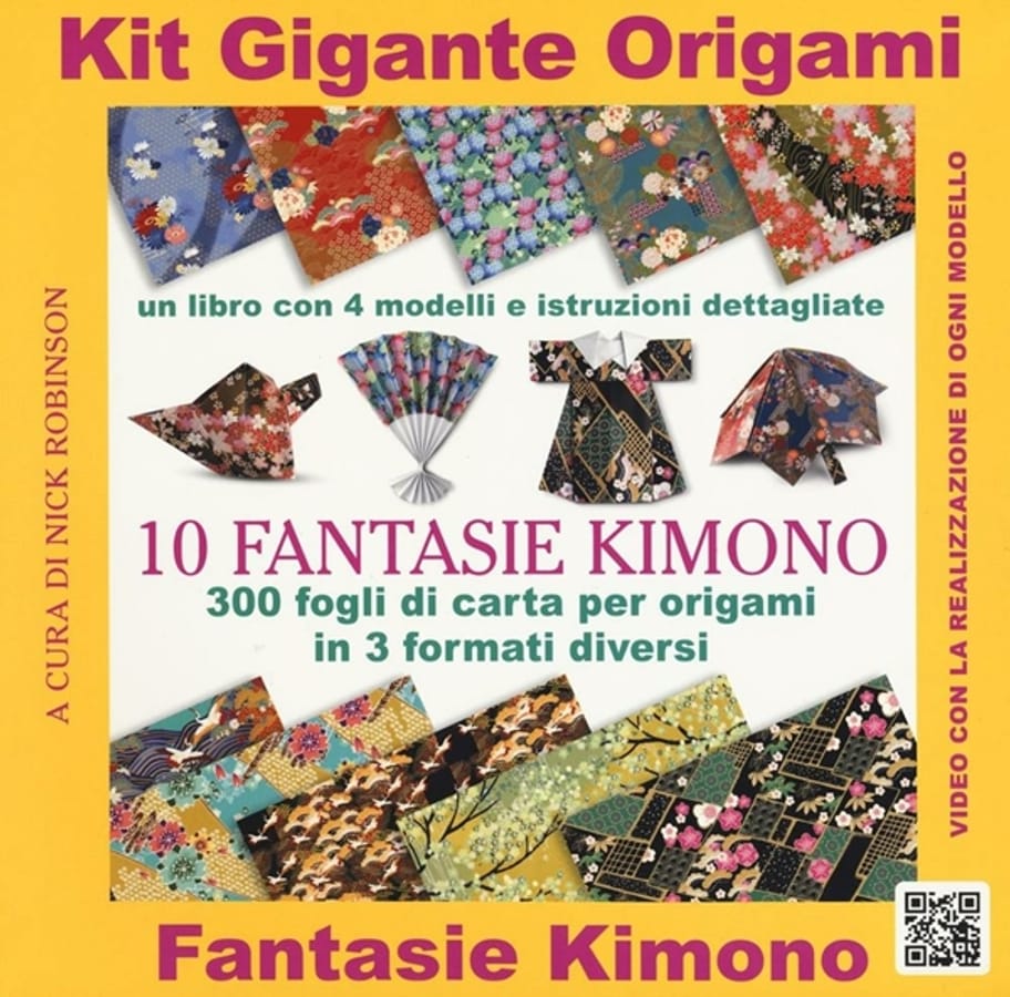 Kit gigante origami. 10 fantasie kimono. Con gadget di