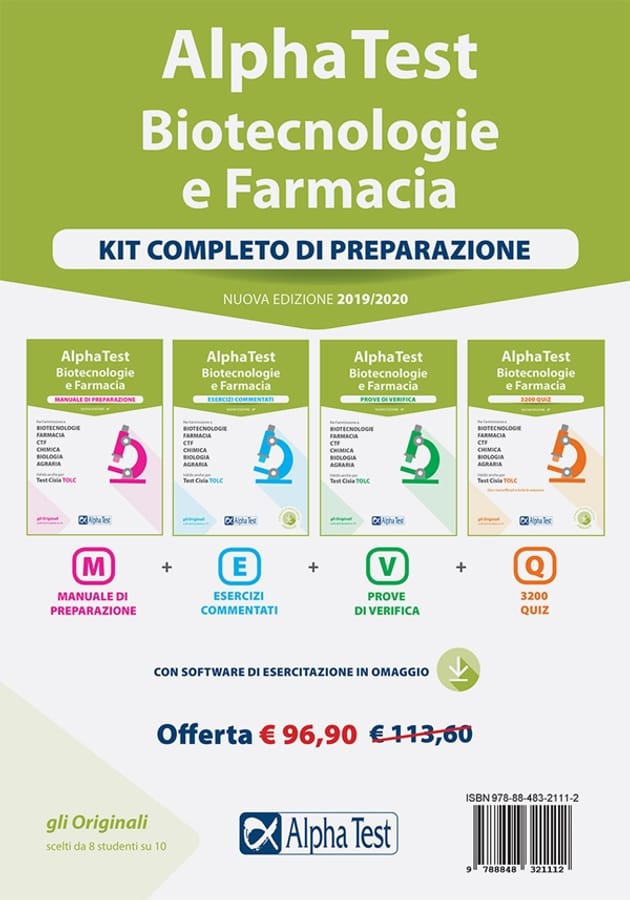 Alpha Test. Biotecnologie e farmacia. Kit completo di preparazione: Manuale di preparazione-Esercizi commentati-Prove di verifica-3200 quiz. Con software di simulazione di