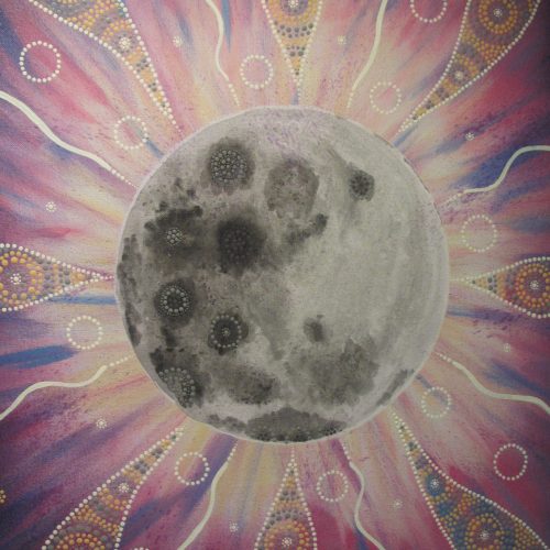 A painting on canvas of Biarra, the moon