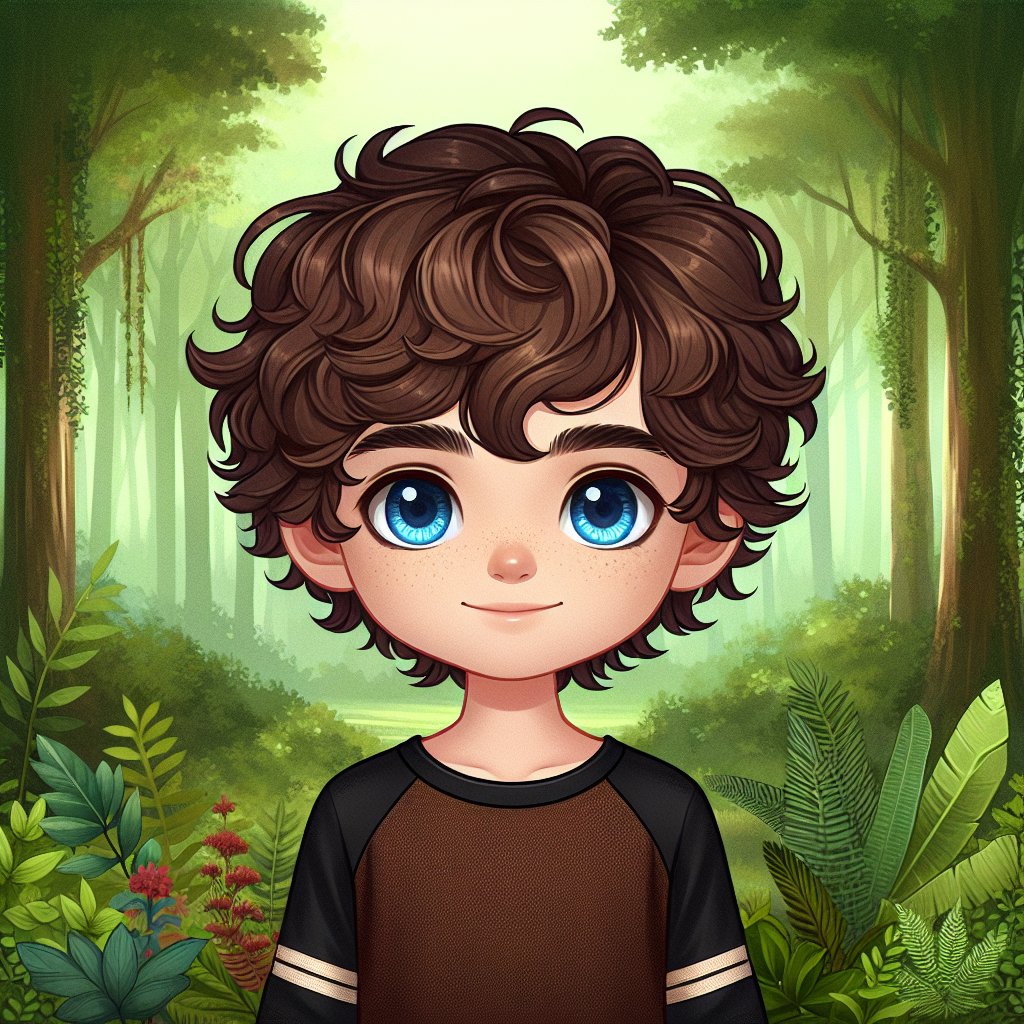 a curly brown haired blue eyes | Fanart