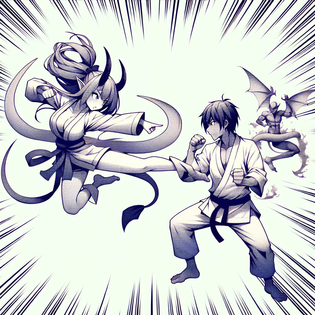Succubus, karate skilled, fights against a | Fanart