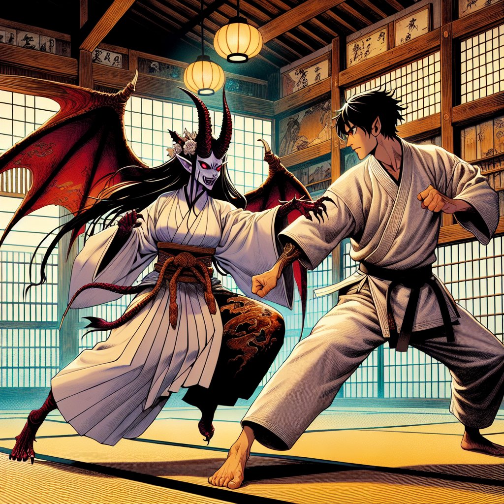 Karate Succubus fights her lover in | Fanart