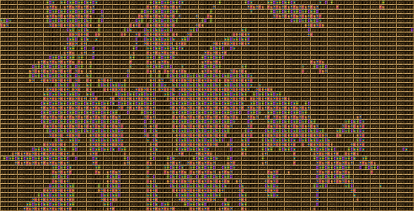 hello chiseled bookshelf pixel art.