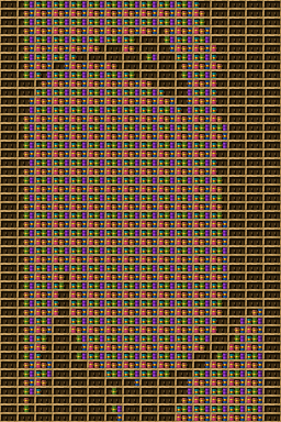 ASD chiseled bookshelf pixel art.