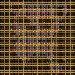 racoon chiseled bookshelf pixel art created using the Chiseled Bookshelf block in Minecraft, measuring 16 x 16 blocks, built with 593 books and 256 chiseled bookshelves.