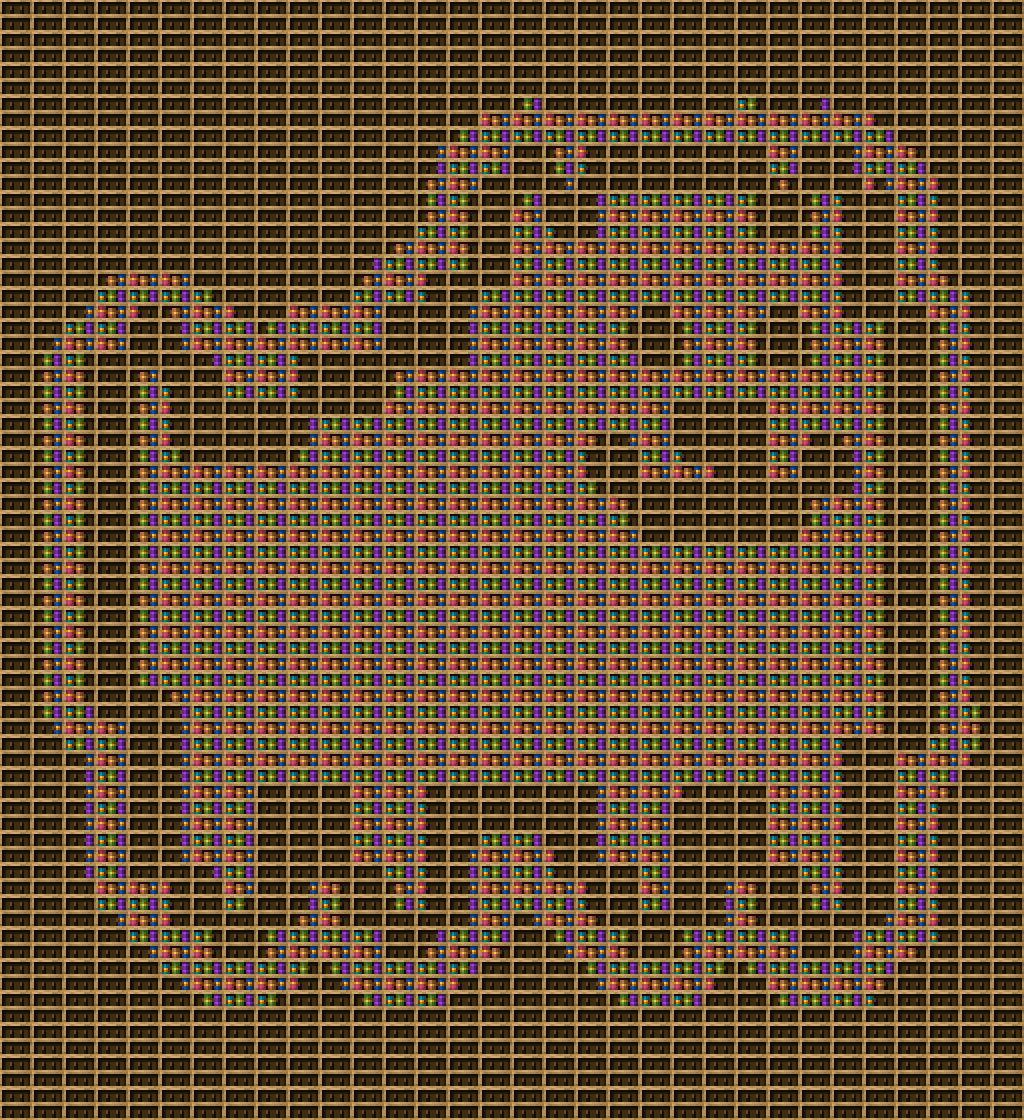 Annoying Dog (From Undertale) chiseled bookshelf pixel art.