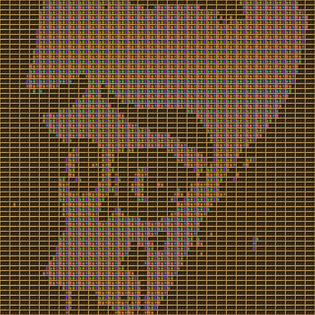 megamind chiseled bookshelf pixel art.