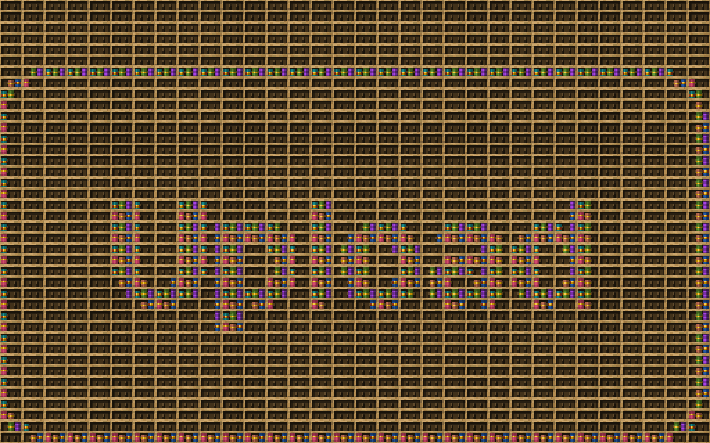 Upload button  chiseled bookshelf pixel art created using the Chiseled Bookshelf block in Minecraft, measuring 32 x 20 blocks, built with 641 books and 640 chiseled bookshelves.