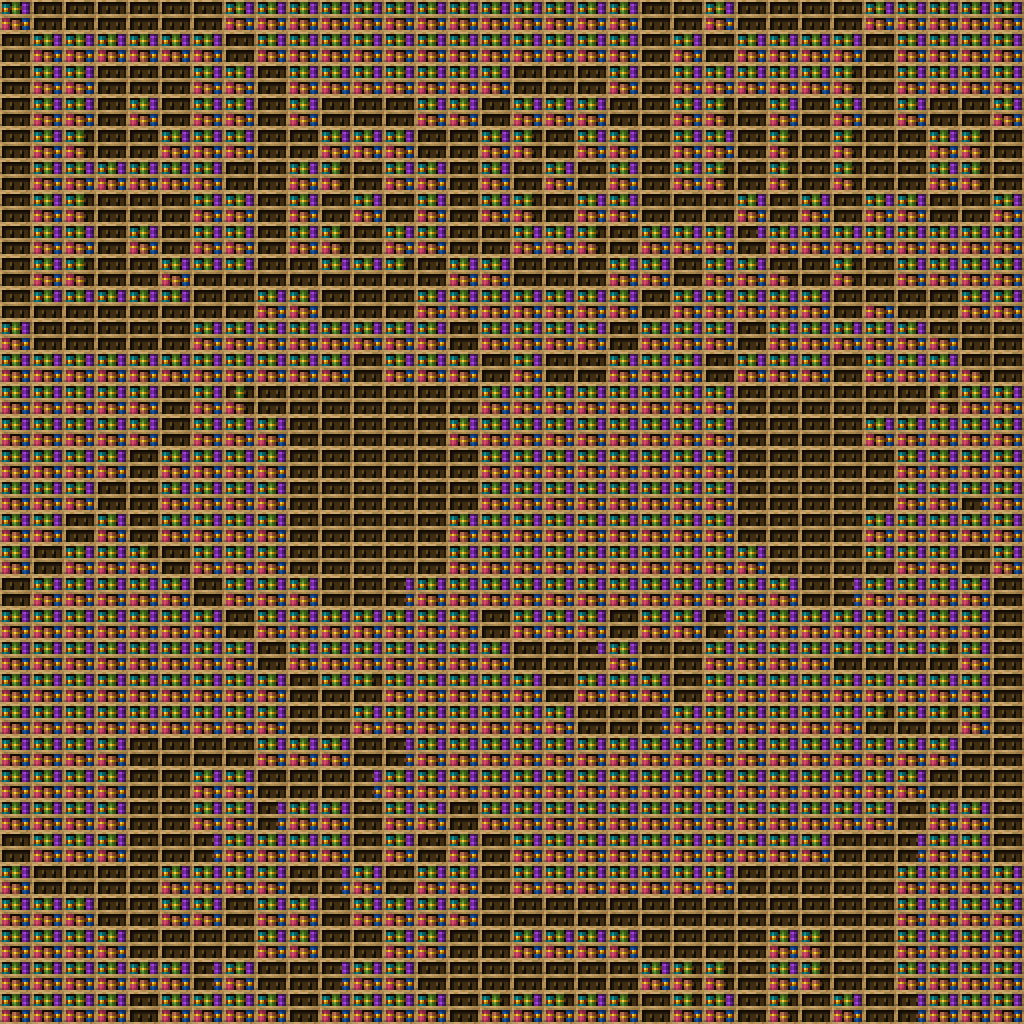 r/place notte boom chiseled bookshelf pixel art created using the Chiseled Bookshelf block in Minecraft, measuring 32 x 32 blocks, built with 4024 books and 1024 chiseled bookshelves.