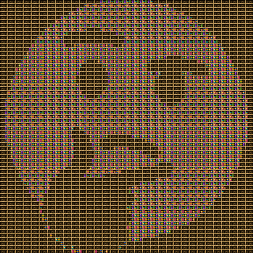 Thinking Emoji chiseled bookshelf pixel art created using the Chiseled Bookshelf block in Minecraft, measuring 32 x 32 blocks, built with 3441 books and 1024 chiseled bookshelves.