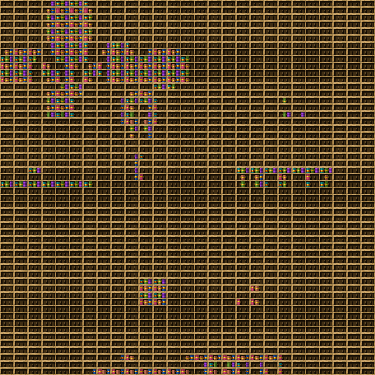 Ferited Totem chiseled bookshelf pixel art.