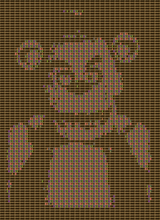 Freddy - FNaF chiseled bookshelf pixel art created using the Chiseled Bookshelf block in Minecraft, measuring 32 x 44 blocks, built with 2763 books and 1408 chiseled bookshelves.