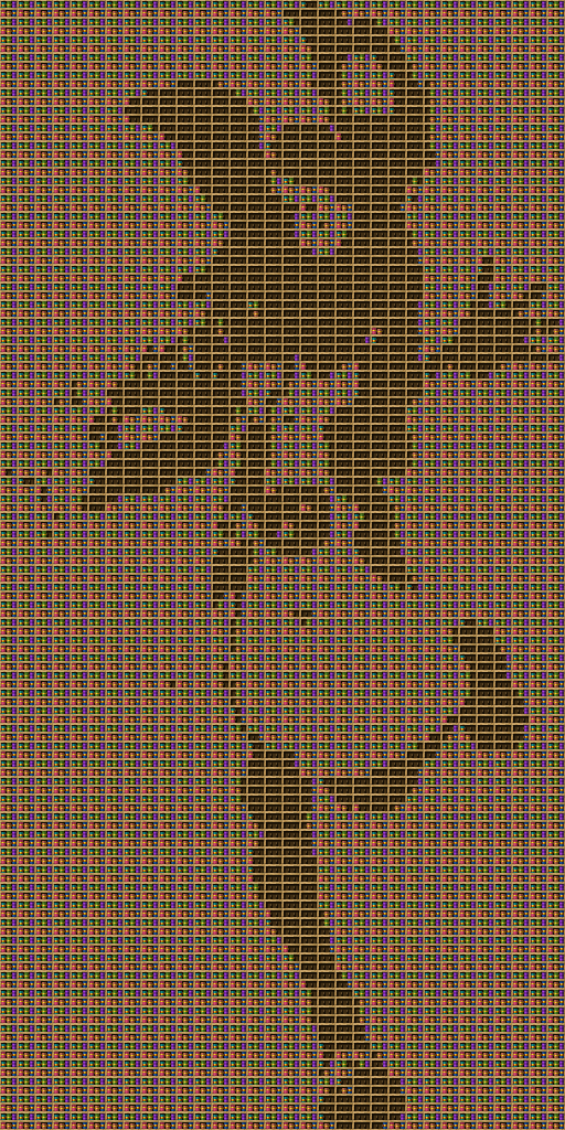 zossie chiseled bookshelf pixel art created using the Chiseled Bookshelf block in Minecraft, measuring 32 x 64 blocks, built with 9666 books and 2048 chiseled bookshelves.