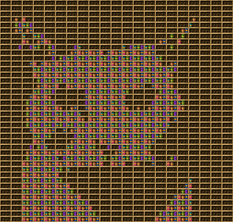 Gato mirada de 1000 yardas chiseled bookshelf pixel art.